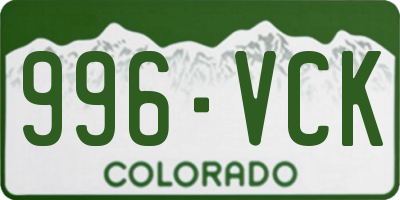 CO license plate 996VCK