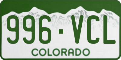 CO license plate 996VCL
