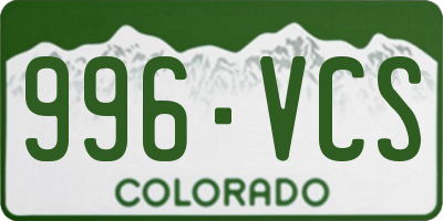 CO license plate 996VCS