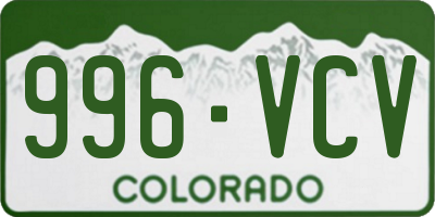 CO license plate 996VCV