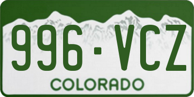 CO license plate 996VCZ