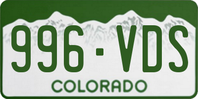 CO license plate 996VDS