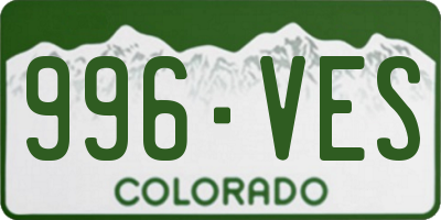 CO license plate 996VES