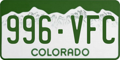 CO license plate 996VFC