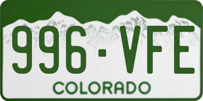 CO license plate 996VFE
