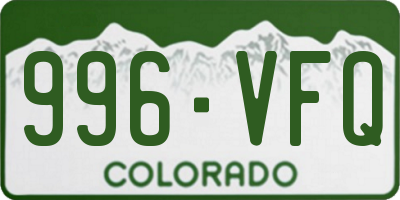 CO license plate 996VFQ