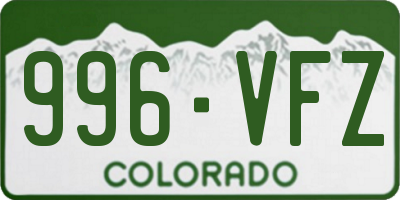 CO license plate 996VFZ