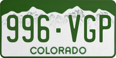 CO license plate 996VGP