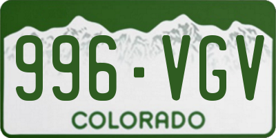 CO license plate 996VGV