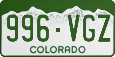 CO license plate 996VGZ