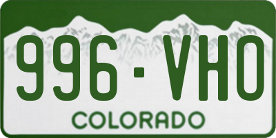 CO license plate 996VHO