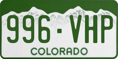 CO license plate 996VHP