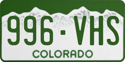 CO license plate 996VHS