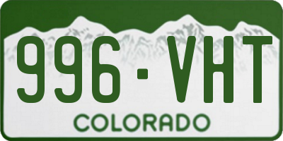 CO license plate 996VHT