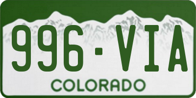 CO license plate 996VIA
