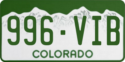 CO license plate 996VIB