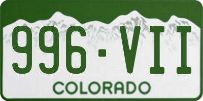 CO license plate 996VII