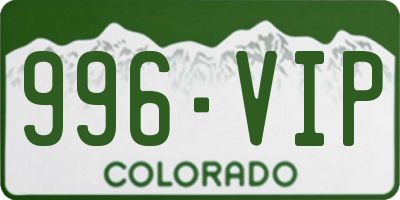 CO license plate 996VIP