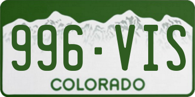 CO license plate 996VIS
