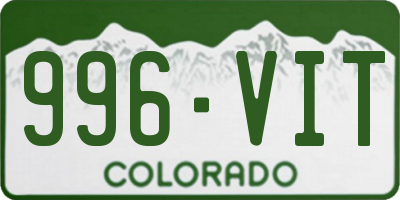 CO license plate 996VIT