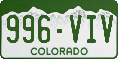 CO license plate 996VIV