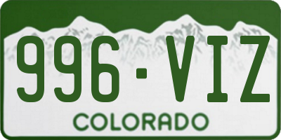 CO license plate 996VIZ