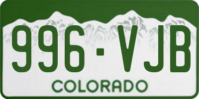 CO license plate 996VJB