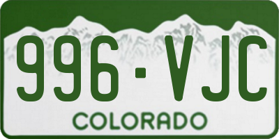 CO license plate 996VJC
