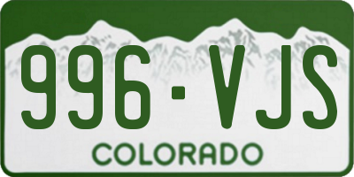 CO license plate 996VJS