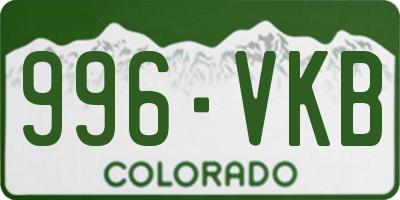 CO license plate 996VKB