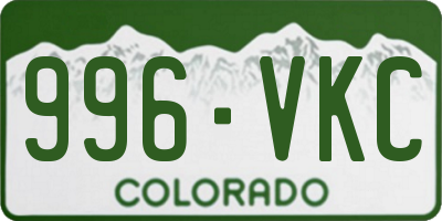 CO license plate 996VKC