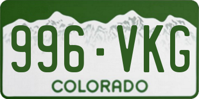 CO license plate 996VKG