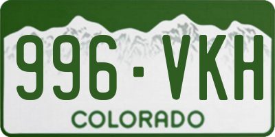 CO license plate 996VKH