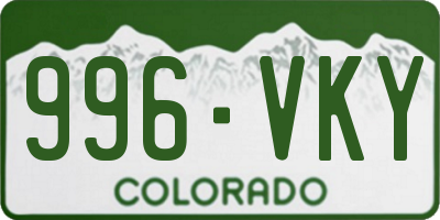 CO license plate 996VKY