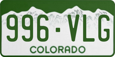 CO license plate 996VLG