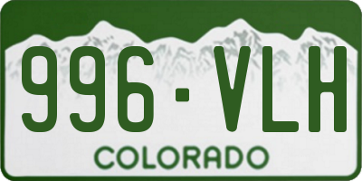 CO license plate 996VLH