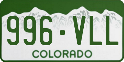CO license plate 996VLL