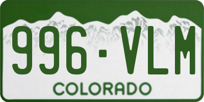 CO license plate 996VLM