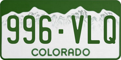 CO license plate 996VLQ