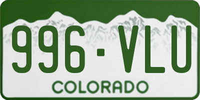 CO license plate 996VLU