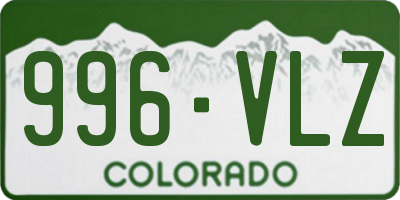 CO license plate 996VLZ