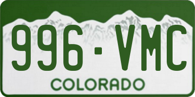 CO license plate 996VMC