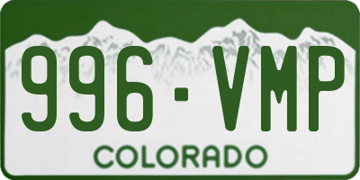 CO license plate 996VMP