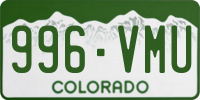 CO license plate 996VMU