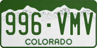 CO license plate 996VMV