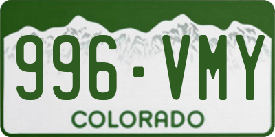 CO license plate 996VMY