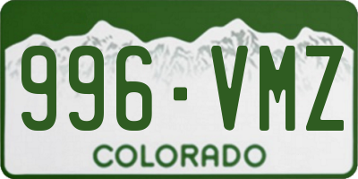 CO license plate 996VMZ