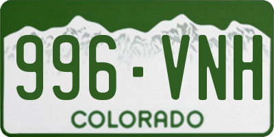 CO license plate 996VNH