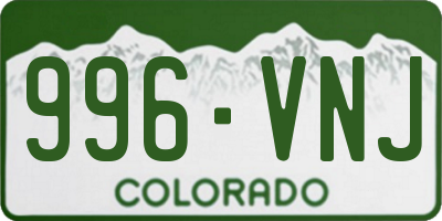 CO license plate 996VNJ