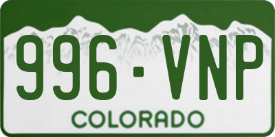 CO license plate 996VNP